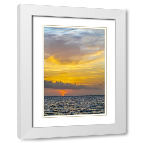 Caribbean-Grenada-Mayreau Island Caribbean sunset White Modern Wood Framed Art Print with Double Matting by Jaynes Gallery