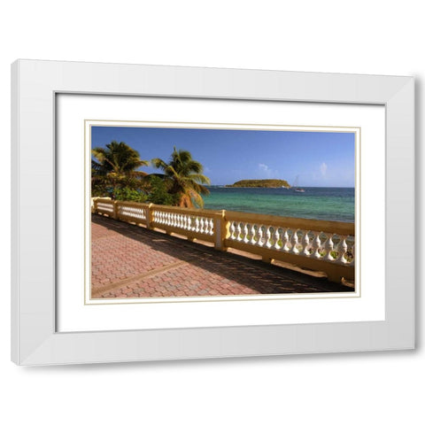 Puerto Rico, Esperanza Vieques Island and boats White Modern Wood Framed Art Print with Double Matting by Flaherty, Dennis