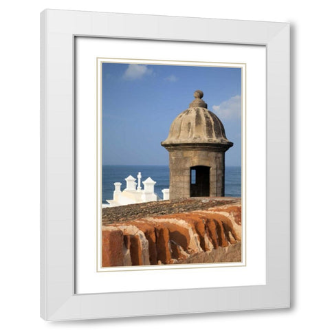 Puerto Rico, Old San Juan Fort San Cristobal White Modern Wood Framed Art Print with Double Matting by Flaherty, Dennis