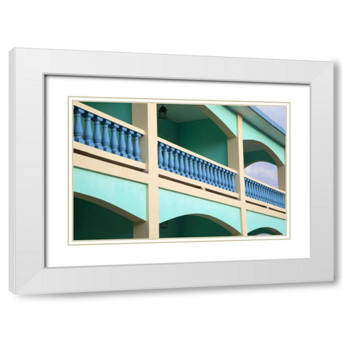 Puerto Rico, Viegues Isl, Architecture in Rincon White Modern Wood Framed Art Print with Double Matting by Flaherty, Dennis