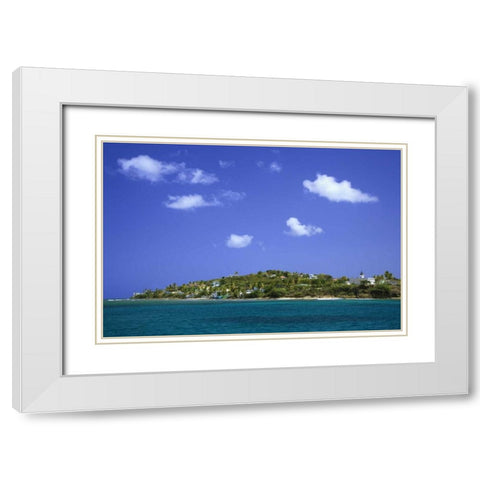 Puerto Rico, Viegues Isl Bay at Isabel Segunda White Modern Wood Framed Art Print with Double Matting by Flaherty, Dennis