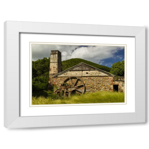 USA Virgin Islands, St John Ruins of sugar mill White Modern Wood Framed Art Print with Double Matting by Illg, Cathy and Gordon