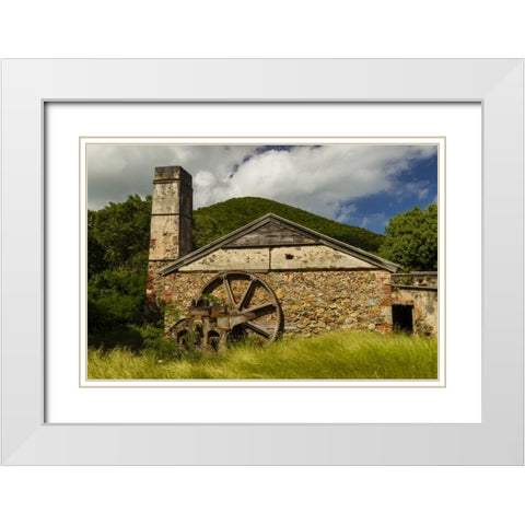 USA Virgin Islands, St John Ruins of sugar mill White Modern Wood Framed Art Print with Double Matting by Illg, Cathy and Gordon