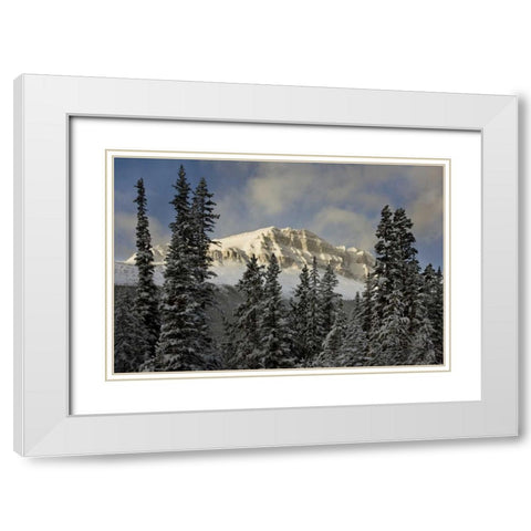 Canada, Banff NP Bow Peak after a snowstorm White Modern Wood Framed Art Print with Double Matting by Grall, Don