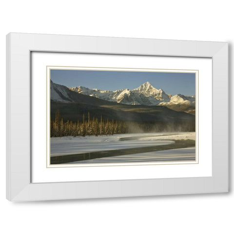 Canada, Jasper NP Athabasca River scenic White Modern Wood Framed Art Print with Double Matting by Grall, Don
