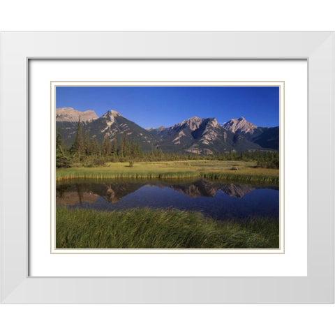 Canada, Alberta, Jasper Lake in Jasper NP White Modern Wood Framed Art Print with Double Matting by Grandmaison, Mike