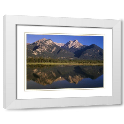 Canada, Alberta, Canadian Rockies at Jasper NP White Modern Wood Framed Art Print with Double Matting by Grandmaison, Mike