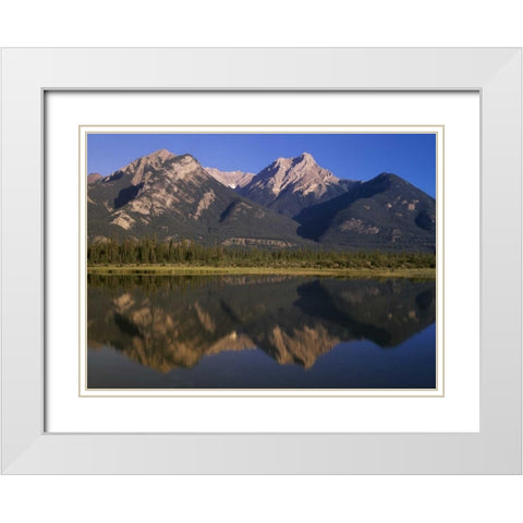 Canada, Alberta, Canadian Rockies at Jasper NP White Modern Wood Framed Art Print with Double Matting by Grandmaison, Mike