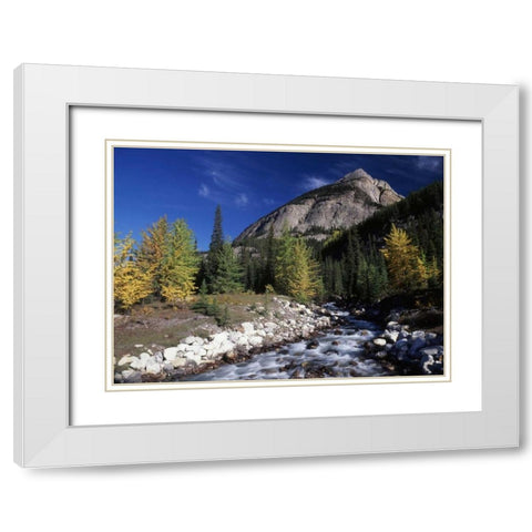 Canada, Alberta, Rampart Creek at Banff NP White Modern Wood Framed Art Print with Double Matting by Grandmaison, Mike