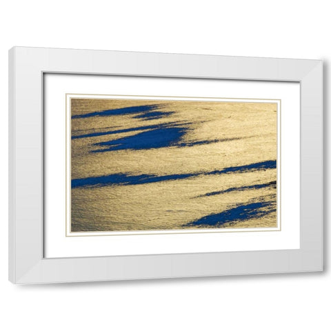 Canada, Banff NP Ice pattern on Vermillion Lake White Modern Wood Framed Art Print with Double Matting by Grandmaison, Mike