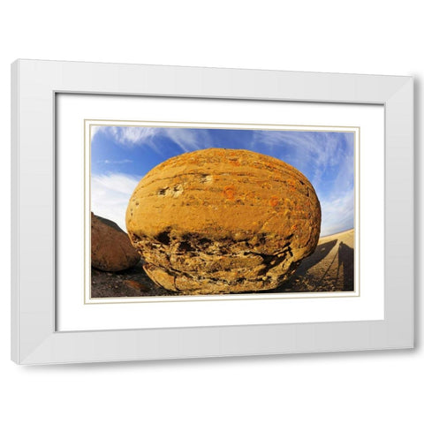 Canada, Red Rock Coulee Sandstone concretion White Modern Wood Framed Art Print with Double Matting by Grandmaison, Mike
