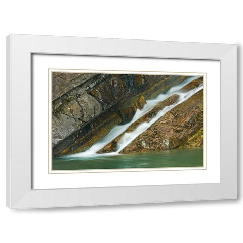 Canada, Alberta, Waterton Lakes NP Cameron Falls White Modern Wood Framed Art Print with Double Matting by Grandmaison, Mike
