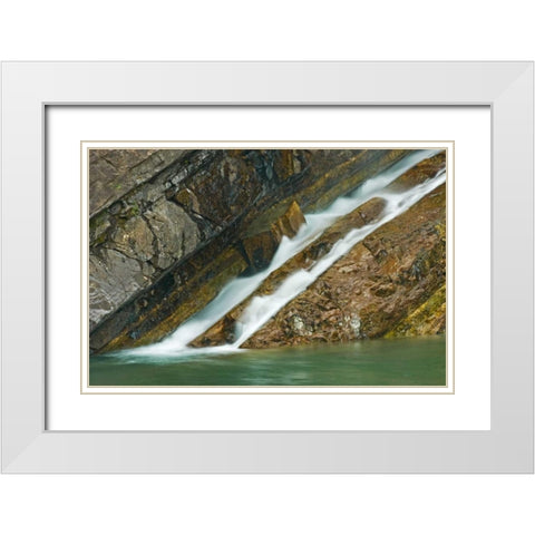 Canada, Alberta, Waterton Lakes NP Cameron Falls White Modern Wood Framed Art Print with Double Matting by Grandmaison, Mike