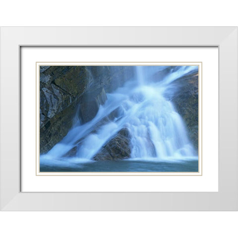 Canada, Alberta, Waterton Lakes NP Cameron Falls White Modern Wood Framed Art Print with Double Matting by Grandmaison, Mike