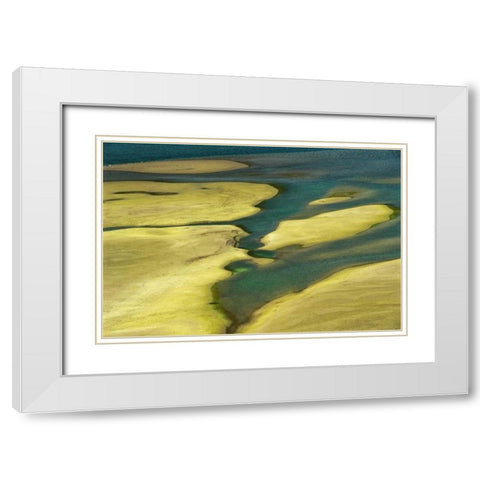Canada, Alberta, Abstract of Kananaksis River White Modern Wood Framed Art Print with Double Matting by Grandmaison, Mike