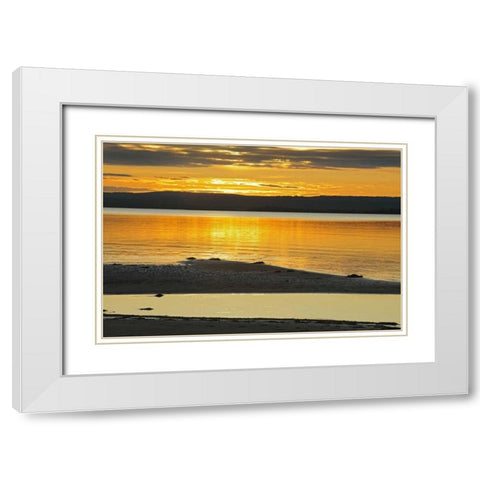 Canada, Alberta Sand bars in Lesser Slave Lake White Modern Wood Framed Art Print with Double Matting by Grandmaison, Mike
