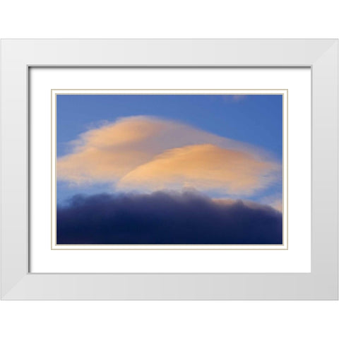 Canada, Alberta, Jasper NP Clouds at sunset White Modern Wood Framed Art Print with Double Matting by Grandmaison, Mike
