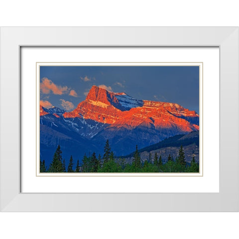 Canada-Alberta Canadian Rocky Mountains at sunrise White Modern Wood Framed Art Print with Double Matting by Jaynes Gallery