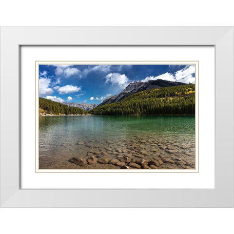 Two Jack Lake in Banff National Park-Canada White Modern Wood Framed Art Print with Double Matting by Haney, Chuck