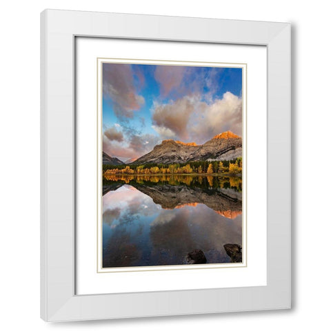 Morning light on Wedge Pond in Kananaskis Country-Alberta-Canada White Modern Wood Framed Art Print with Double Matting by Haney, Chuck
