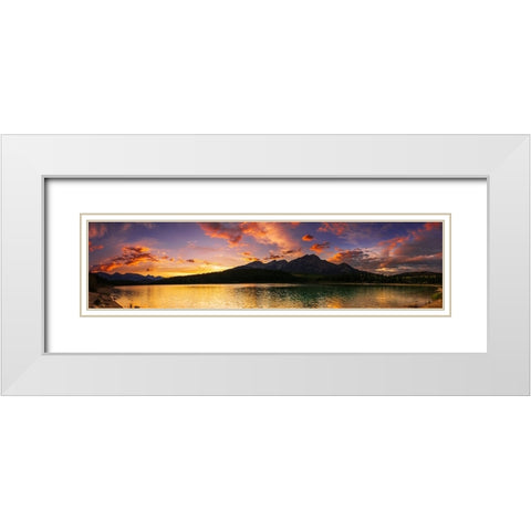 Sunset at Patricia Lake-Jasper National Park-Alberta-Canada White Modern Wood Framed Art Print with Double Matting by Bishop, Russ