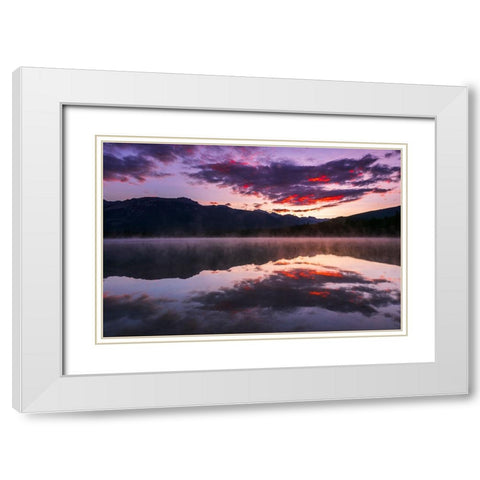 Sunrise at Edith Lake-Jasper National Park-Alberta-Canada White Modern Wood Framed Art Print with Double Matting by Bishop, Russ