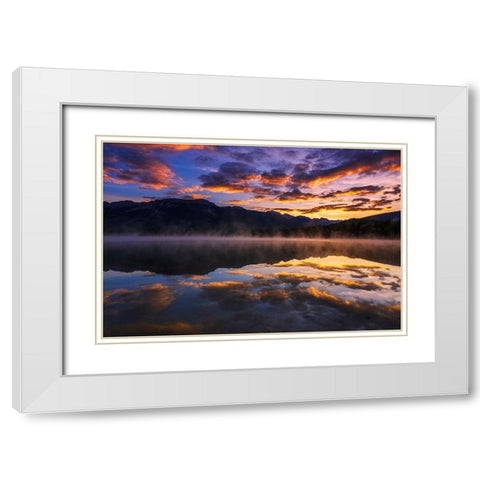 Sunrise at Edith Lake-Jasper National Park-Alberta-Canada White Modern Wood Framed Art Print with Double Matting by Bishop, Russ