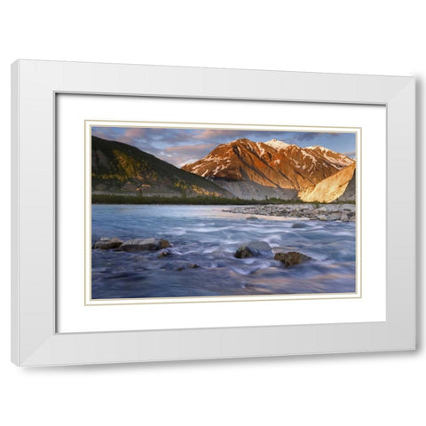 Canada, British Columbia, Alsek River Valley White Modern Wood Framed Art Print with Double Matting by Paulson, Don