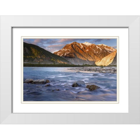 Canada, British Columbia, Alsek River Valley White Modern Wood Framed Art Print with Double Matting by Paulson, Don