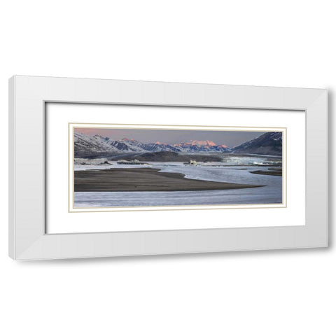 Canada, BC, Alsek Lake and Alsek Glacier White Modern Wood Framed Art Print with Double Matting by Paulson, Don