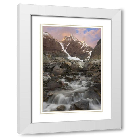 Canada, Yoho NP Small rapids and Cathedral Mt White Modern Wood Framed Art Print with Double Matting by Paulson, Don