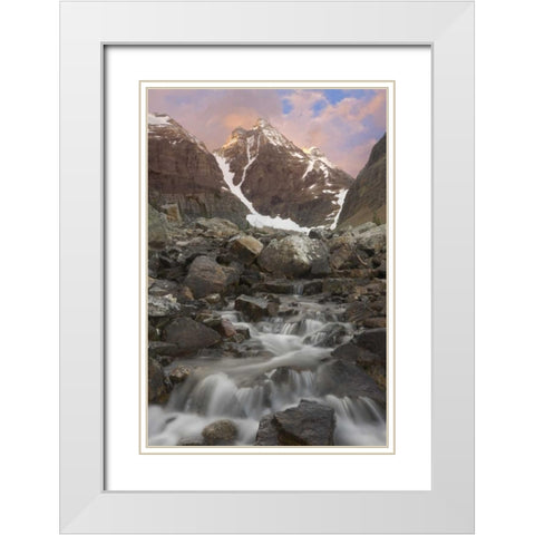 Canada, Yoho NP Small rapids and Cathedral Mt White Modern Wood Framed Art Print with Double Matting by Paulson, Don