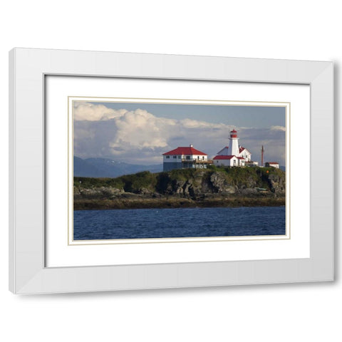 Canada, BC, View of Green Island Lighthouse White Modern Wood Framed Art Print with Double Matting by Paulson, Don
