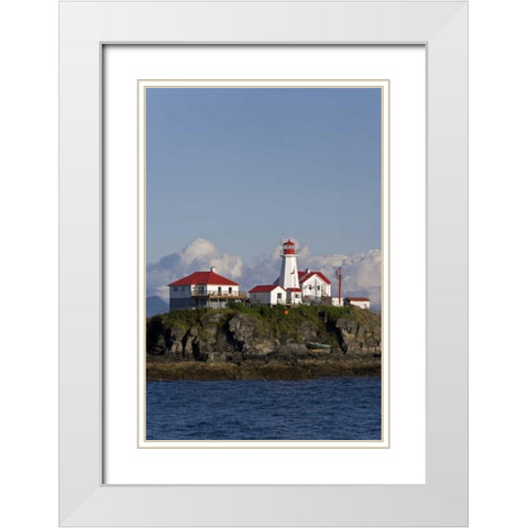 Canada, BC, View of Green Island Lighthouse White Modern Wood Framed Art Print with Double Matting by Paulson, Don