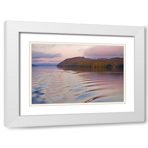 Canada, BC, Calvert Island Boat wake in water White Modern Wood Framed Art Print with Double Matting by Paulson, Don
