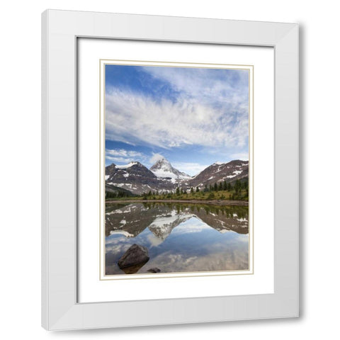 Canada, BC, Sunrise on tarn at Magog Lake White Modern Wood Framed Art Print with Double Matting by Paulson, Don