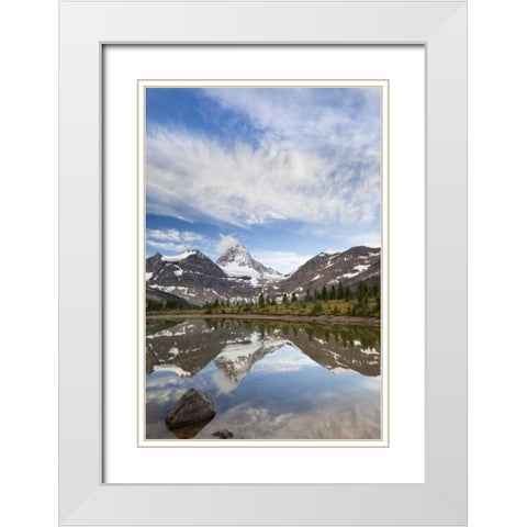 Canada, BC, Sunrise on tarn at Magog Lake White Modern Wood Framed Art Print with Double Matting by Paulson, Don