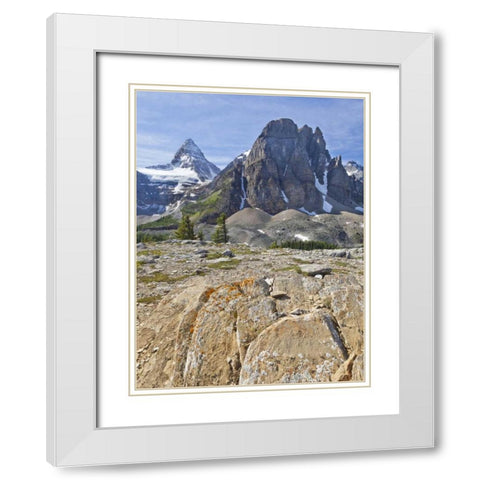 Canada, BC, Mt Assiniboine and Wedgwood Peak White Modern Wood Framed Art Print with Double Matting by Paulson, Don