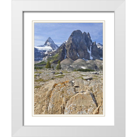 Canada, BC, Mt Assiniboine and Wedgwood Peak White Modern Wood Framed Art Print with Double Matting by Paulson, Don