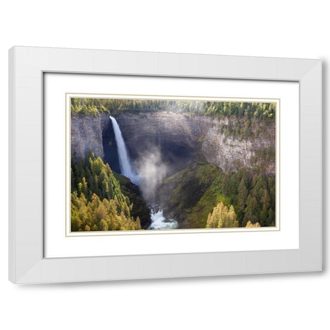 Canada, BC, Wells Gray PP Helmcken Falls White Modern Wood Framed Art Print with Double Matting by Paulson, Don