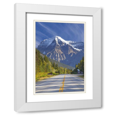 Canada, BC, Mt Robson PP Road through park White Modern Wood Framed Art Print with Double Matting by Paulson, Don