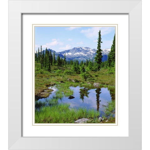 Canada, BC, Vancouver A tarn in the country White Modern Wood Framed Art Print with Double Matting by Talbot Frank, Christopher