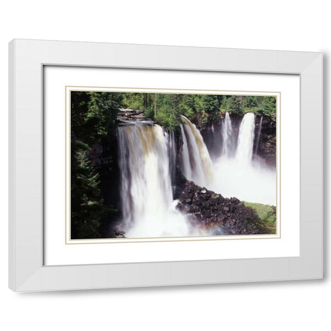 Canada, BC, Canim Falls at Wells Gray PP White Modern Wood Framed Art Print with Double Matting by Grandmaison, Mike