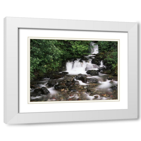 Canada, BC, Prince Rupert, waterfall White Modern Wood Framed Art Print with Double Matting by Grandmaison, Mike