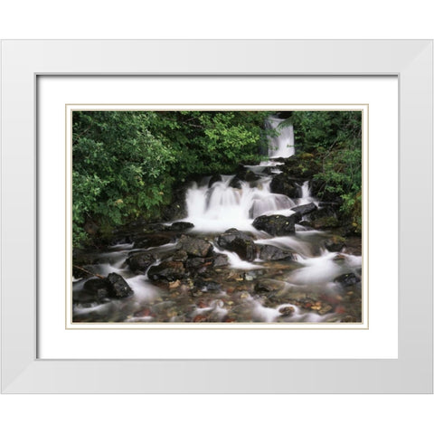 Canada, BC, Prince Rupert, waterfall White Modern Wood Framed Art Print with Double Matting by Grandmaison, Mike