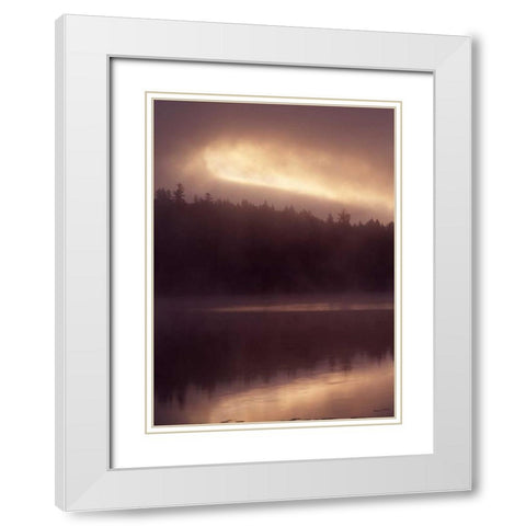 Canada, BC, Clearwater, fog on Dutch Lake White Modern Wood Framed Art Print with Double Matting by Grandmaison, Mike