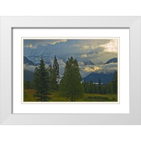 Canada, BC, Mt Robson PP Clouds over Mountains White Modern Wood Framed Art Print with Double Matting by Grandmaison, Mike