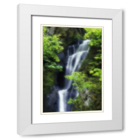 Canada, BC, Langford Waterfall at Goldstream PP White Modern Wood Framed Art Print with Double Matting by Bush, Marie
