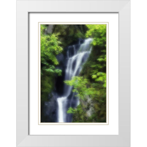 Canada, BC, Langford Waterfall at Goldstream PP White Modern Wood Framed Art Print with Double Matting by Bush, Marie