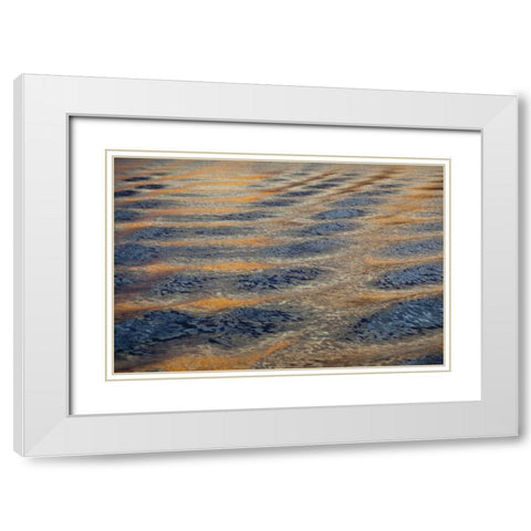 Canada, BC, Sunset on water wave patterns White Modern Wood Framed Art Print with Double Matting by Paulson, Don